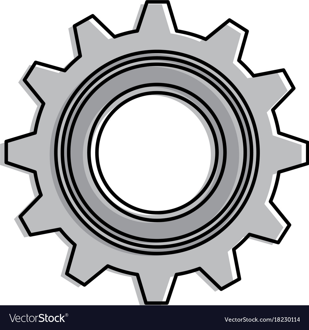 Gear machine isolated icon Royalty Free Vector Image