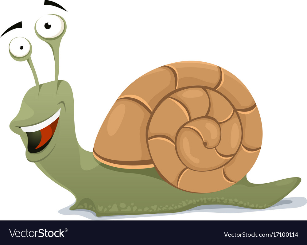 Happy snail character Royalty Free Vector Image