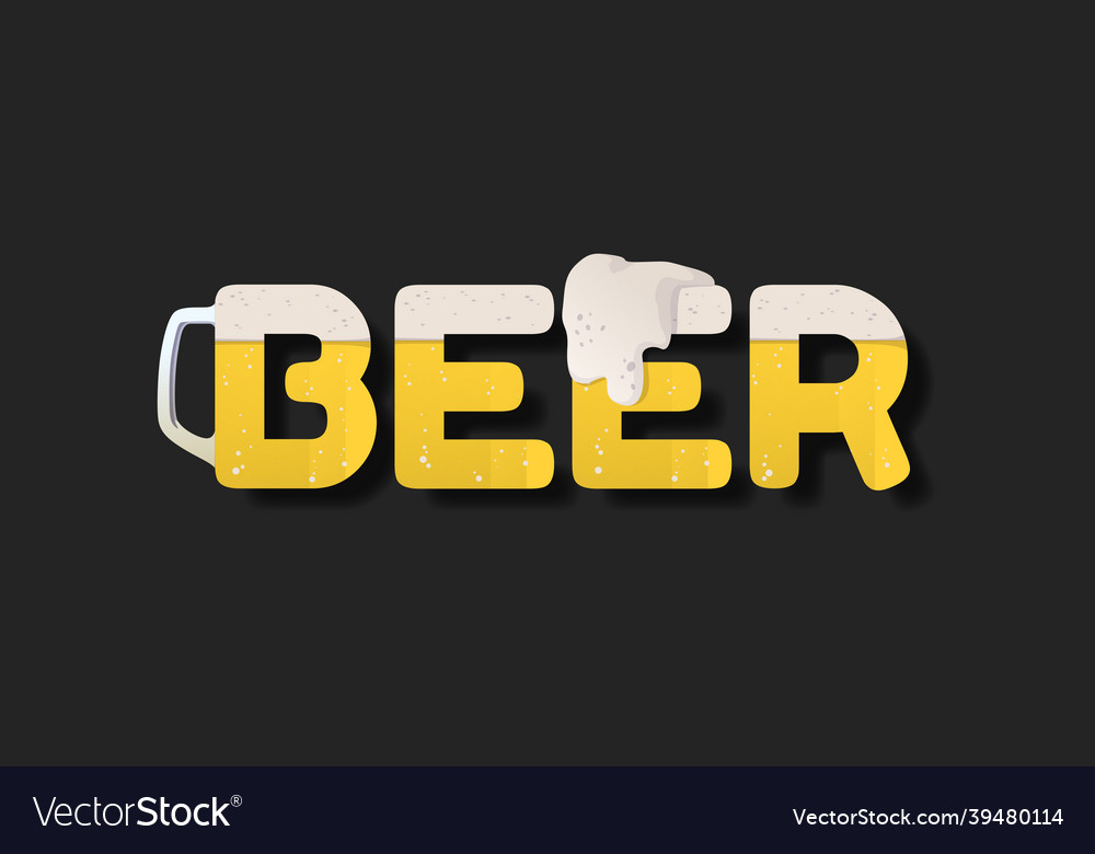 Logo word stylized as beer industry Royalty Free Vector