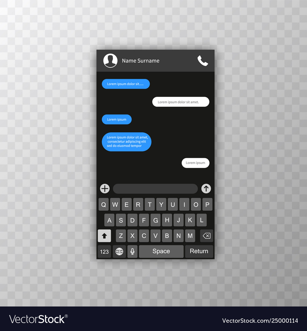 Social network concept blank template messenger