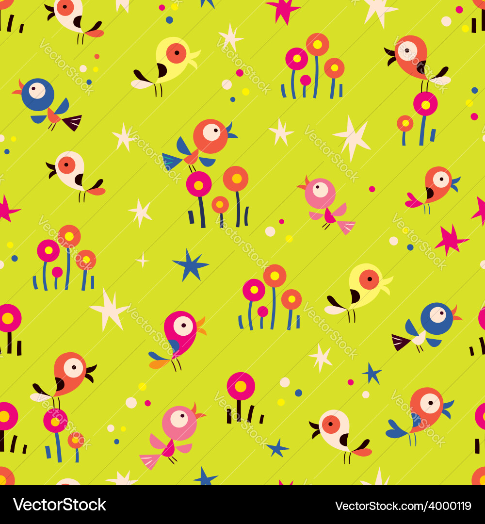 Birds seamless pattern Royalty Free Vector Image
