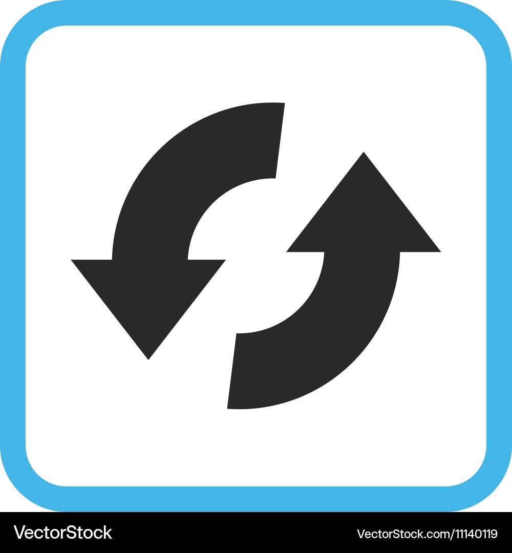 Exchange arrows icon in a frame Royalty Free Vector Image