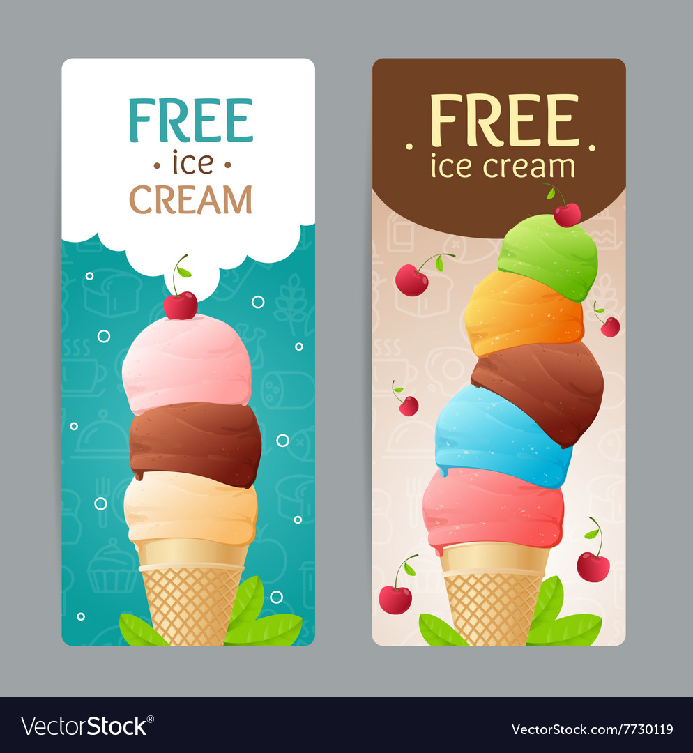 Ice cream coupon set Royalty Free Vector Image