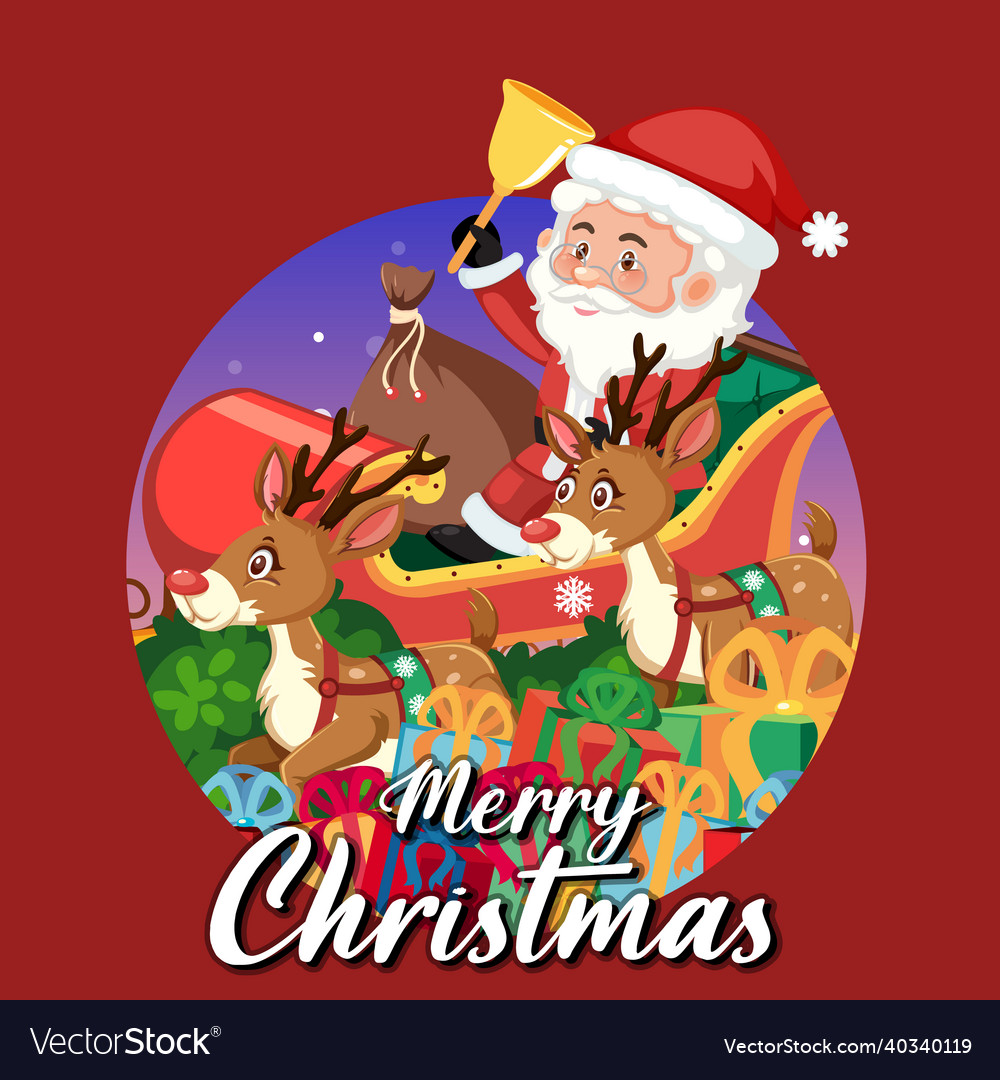 Merry christmas banner with santa claus Royalty Free Vector