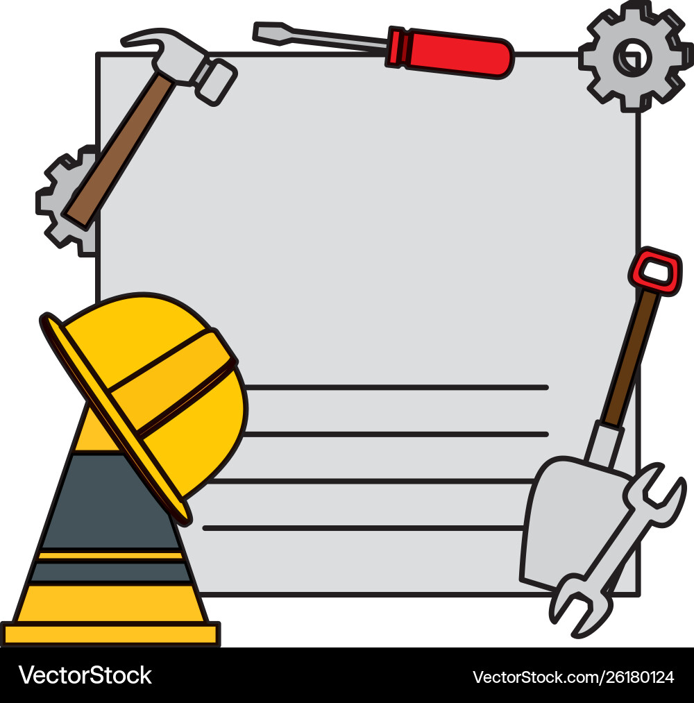 Card with set construction tools Royalty Free Vector Image