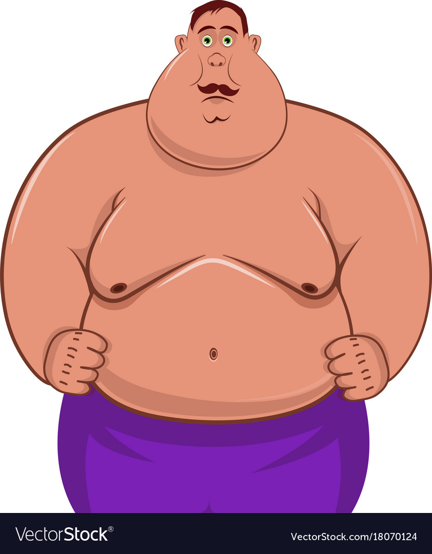 Fat person deals cartoon