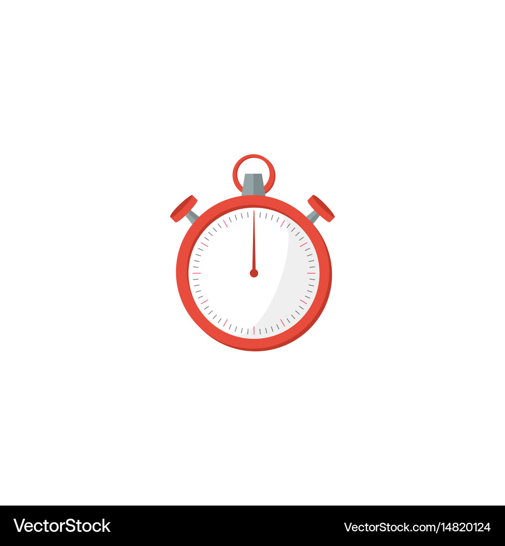 Flat stopwatch element Royalty Free Vector Image
