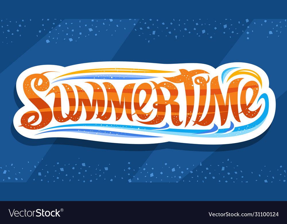 Lettering for summer time Royalty Free Vector Image