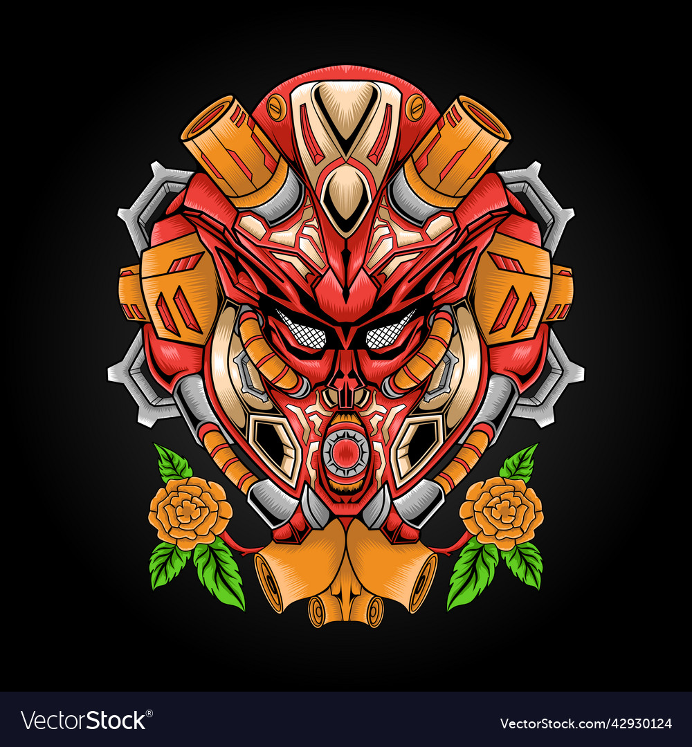 Transformer head mascot robot Royalty Free Vector Image