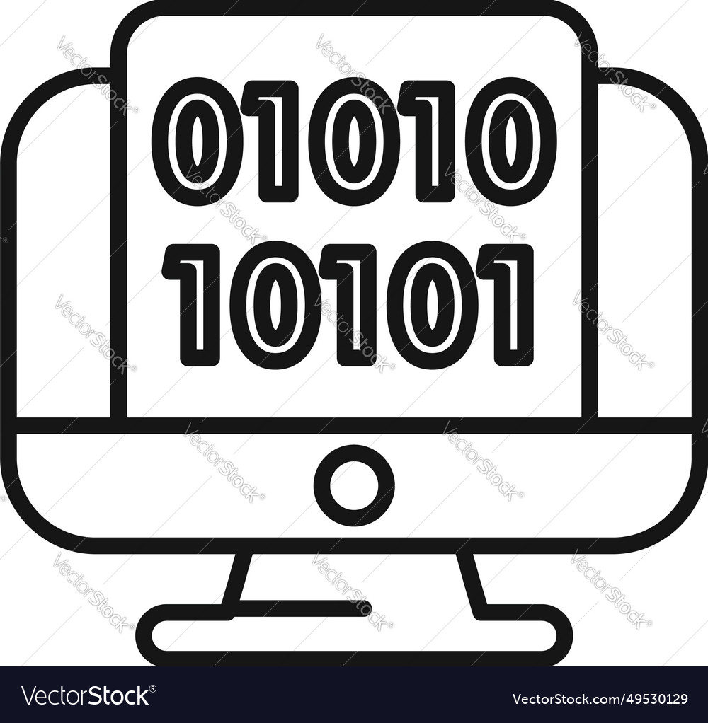 Code zero develop icon outline gear Royalty Free Vector