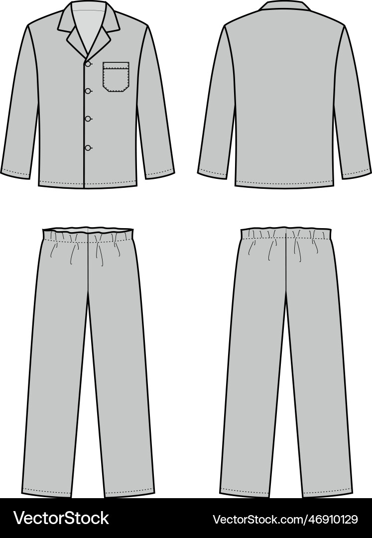Mens pajamas jacket and pants Royalty Free Vector Image