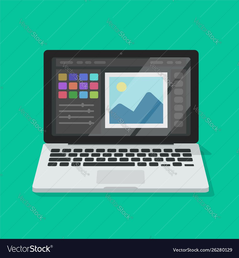 Photo Or Graphic Editor On Computer Royalty Free Vector