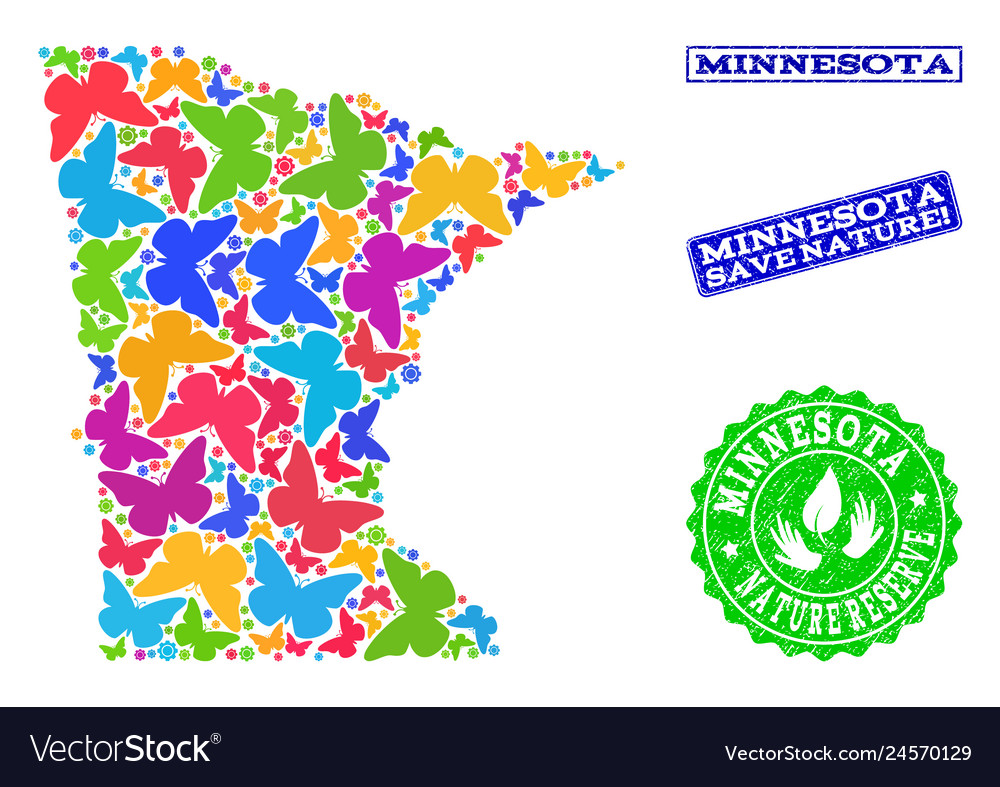 Save nature composition of map minnesota state Vector Image