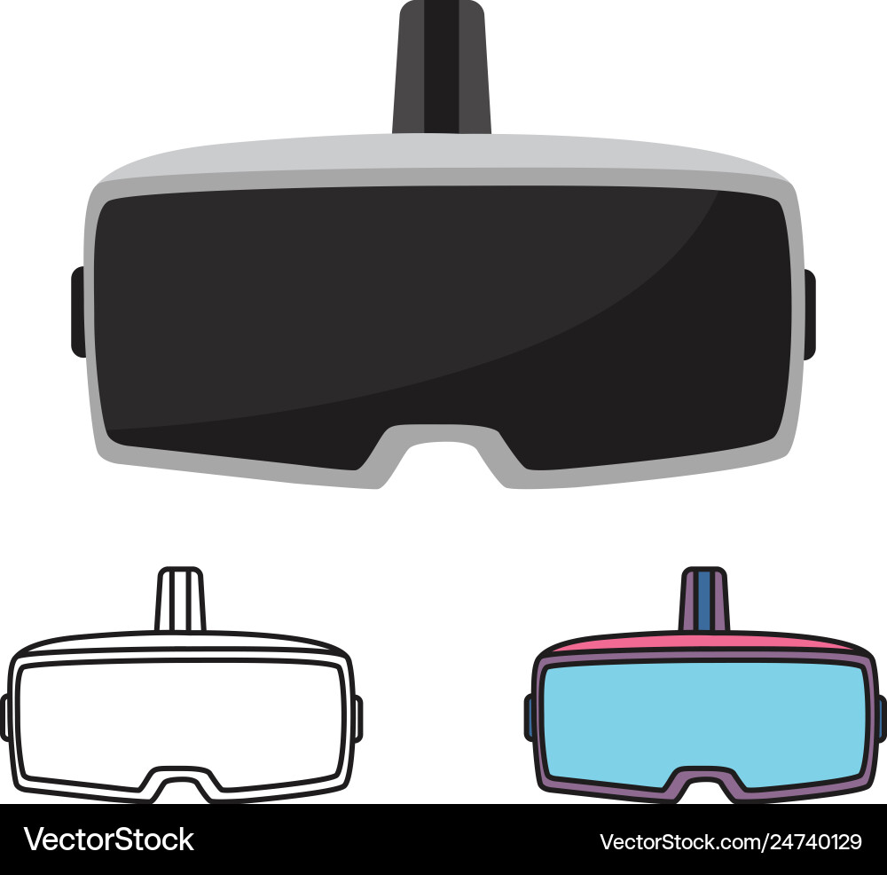 Stereoscopic 3d vr virtual Royalty Free Vector Image