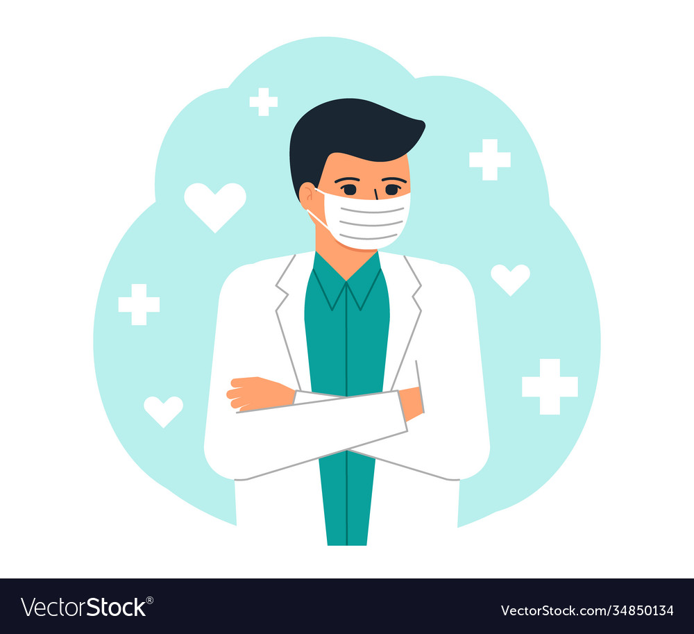 Doctor man medical personnel professional Vector Image