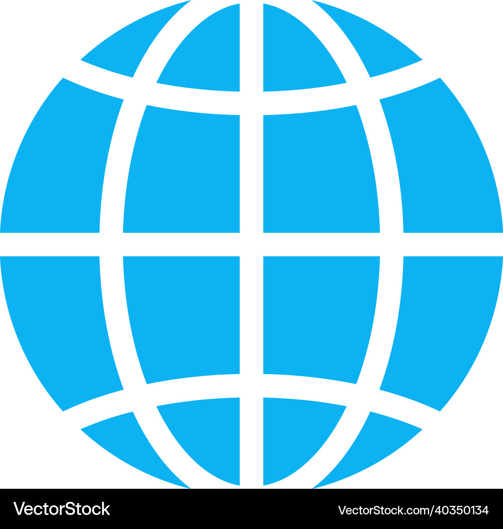Earth globe flat icon image Royalty Free Vector Image