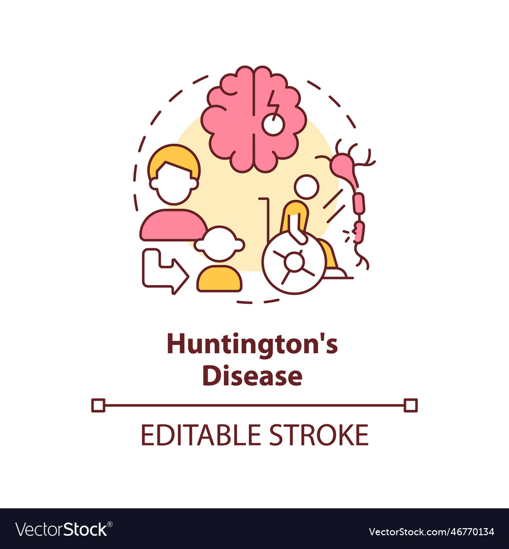 Huntington disease concept icon Royalty Free Vector Image