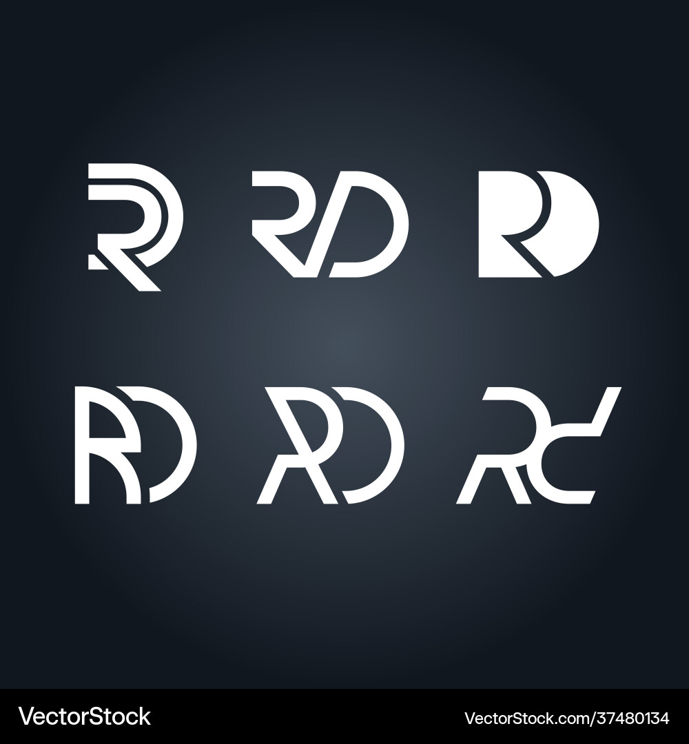 Initial letter logo rd dr template Royalty Free Vector Image
