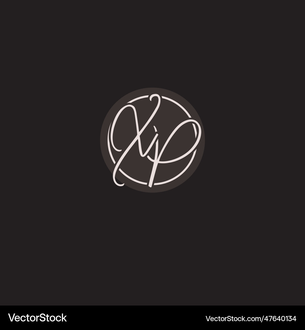 Initials xp logo monogram with simple circle line Vector Image