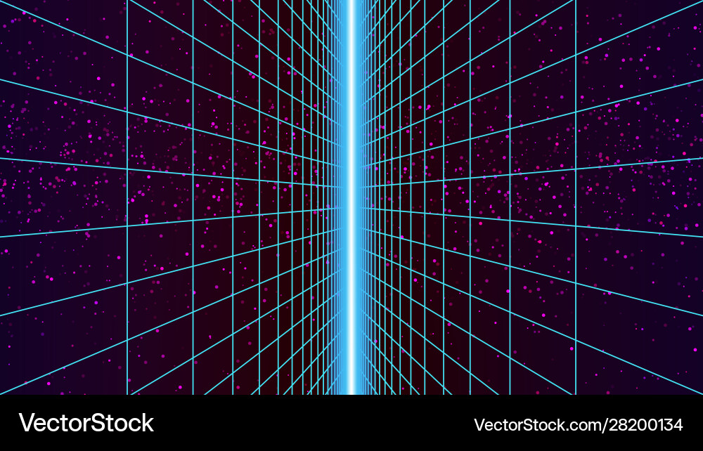 Synthwave neon background retro future Royalty Free Vector
