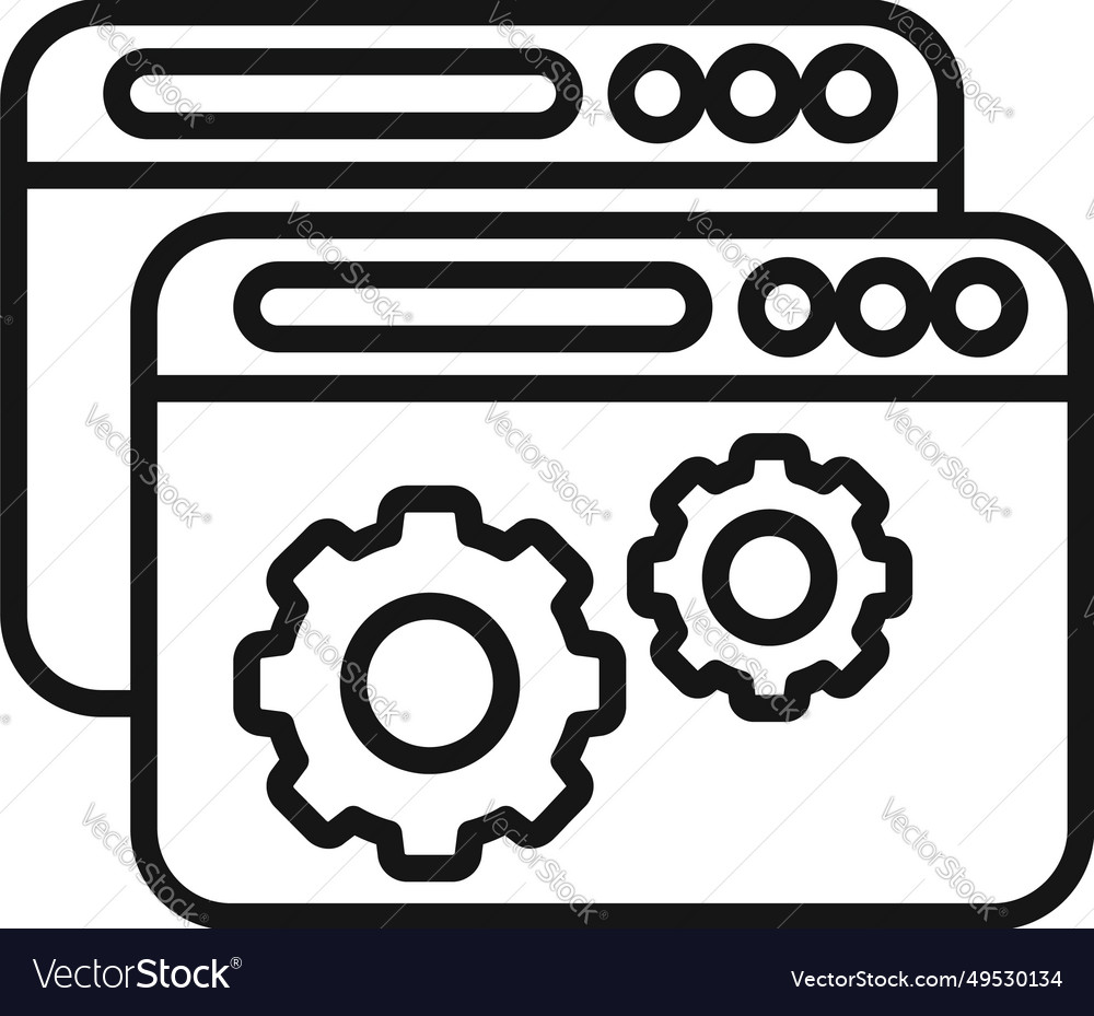 Web secure api icon outline interface Royalty Free Vector