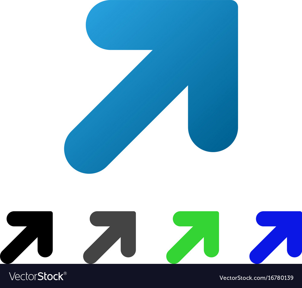 Arrow up right flat gradient icon Royalty Free Vector Image