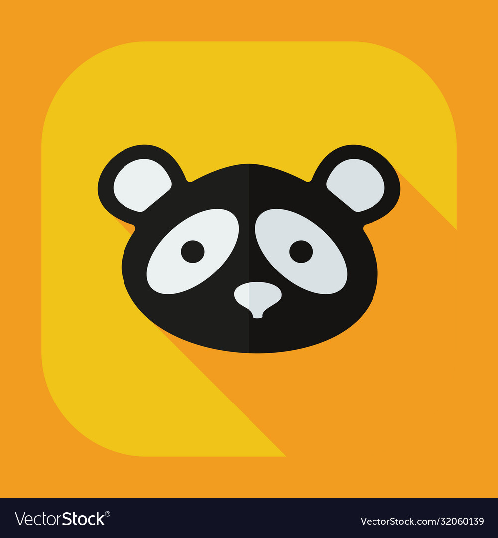 Flat Modern Design With Shadow Icons Pandas Vector Image