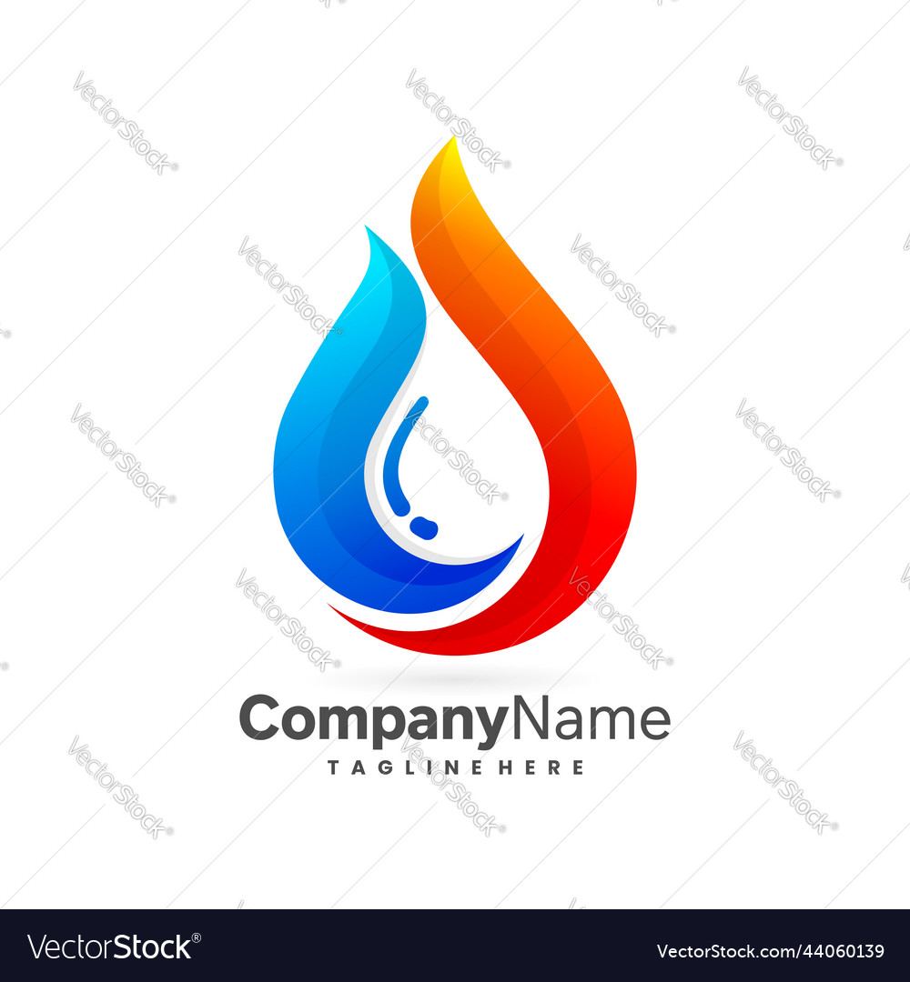 Hot and cool water logo icon