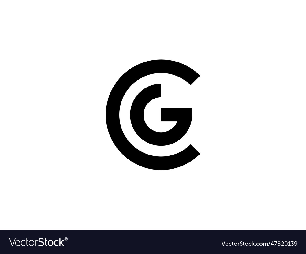 Modern and creative monogram letter cg or gc logo Vector Image