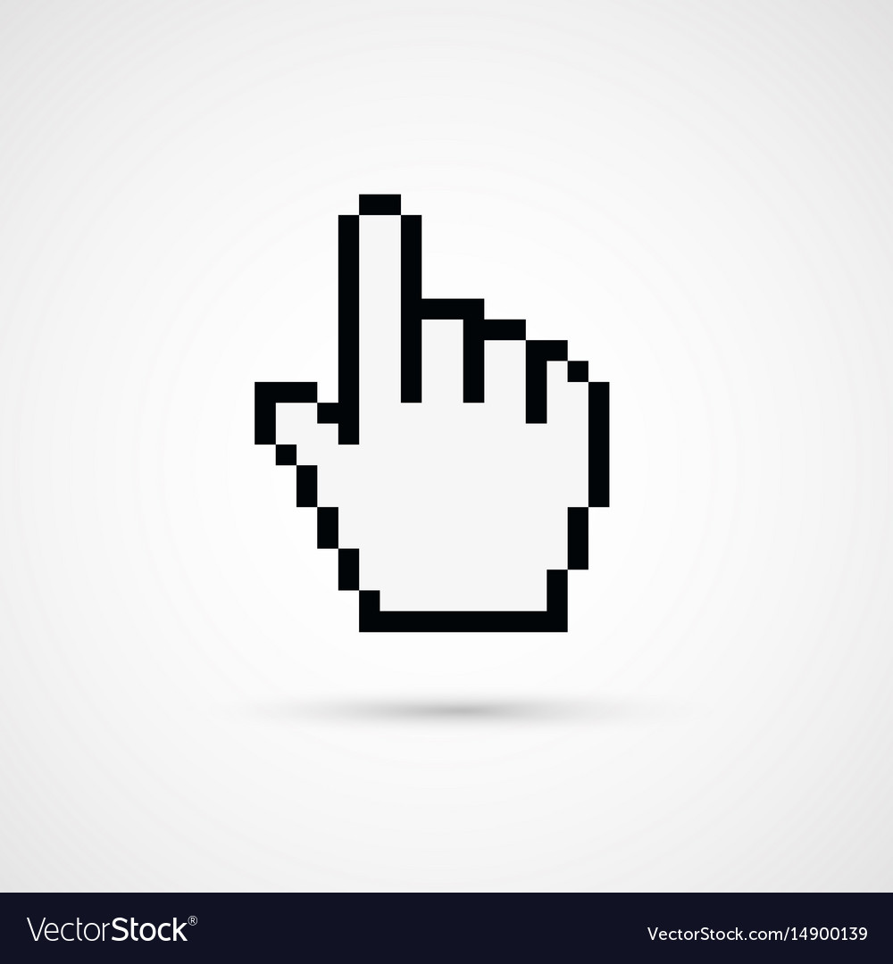 Pixel Cursor Icon - Cursor Hand Royalty Free Vector Image