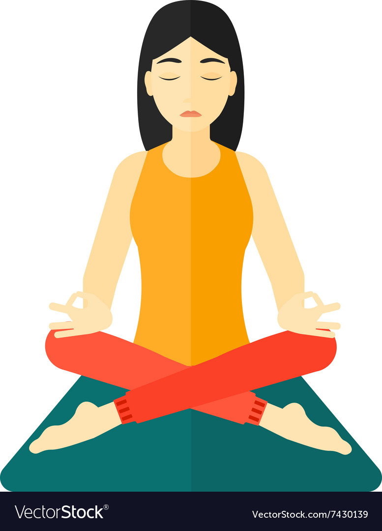 Woman meditating in lotus pose Royalty Free Vector Image