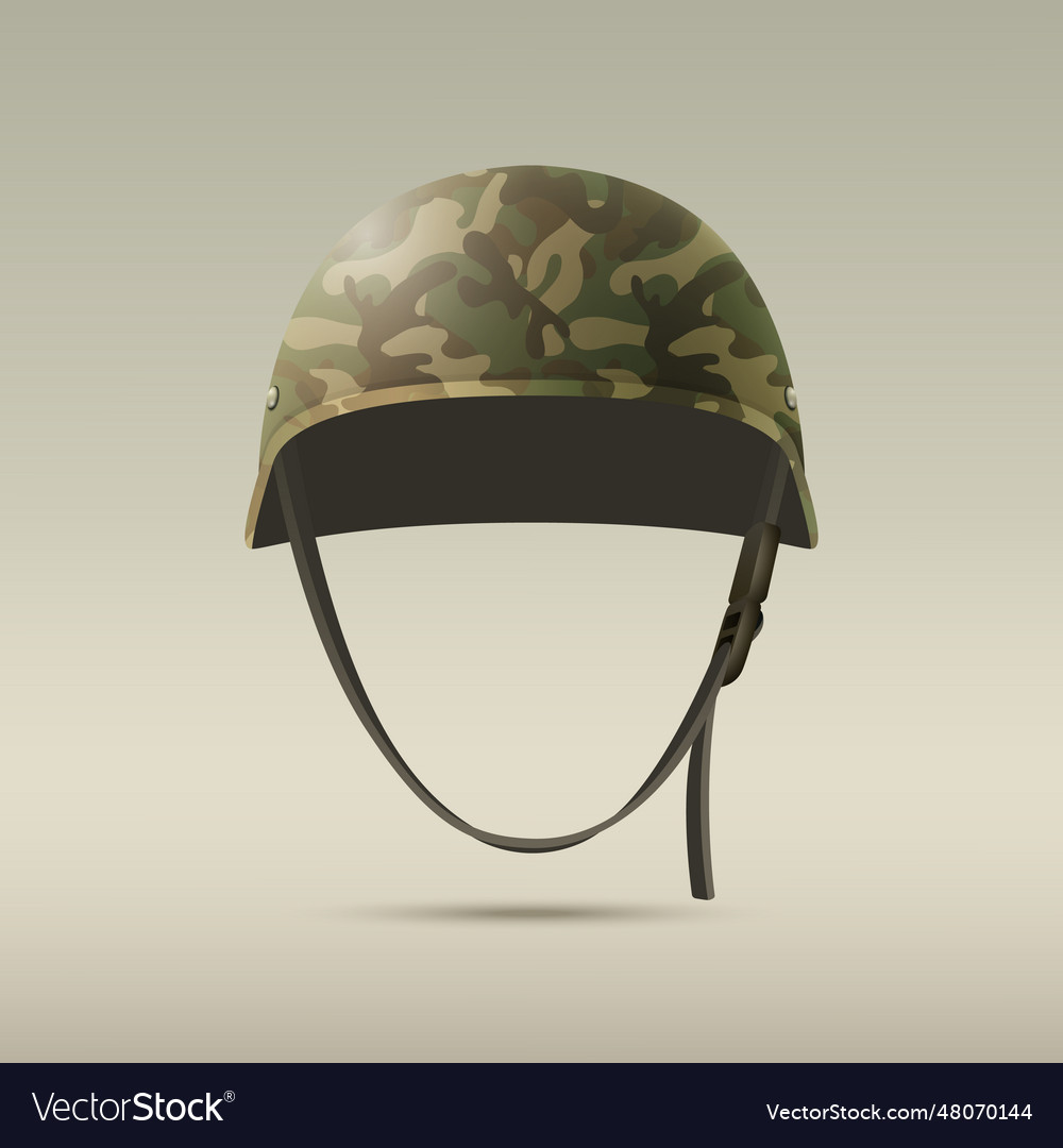 3d Realistic Military Helmet Closeup Royalty Free Vector