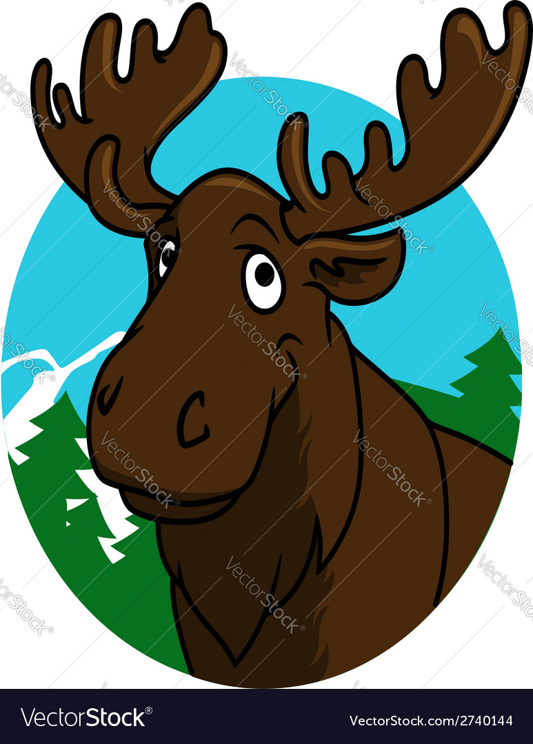 Cartoon moose or elk Royalty Free Vector Image