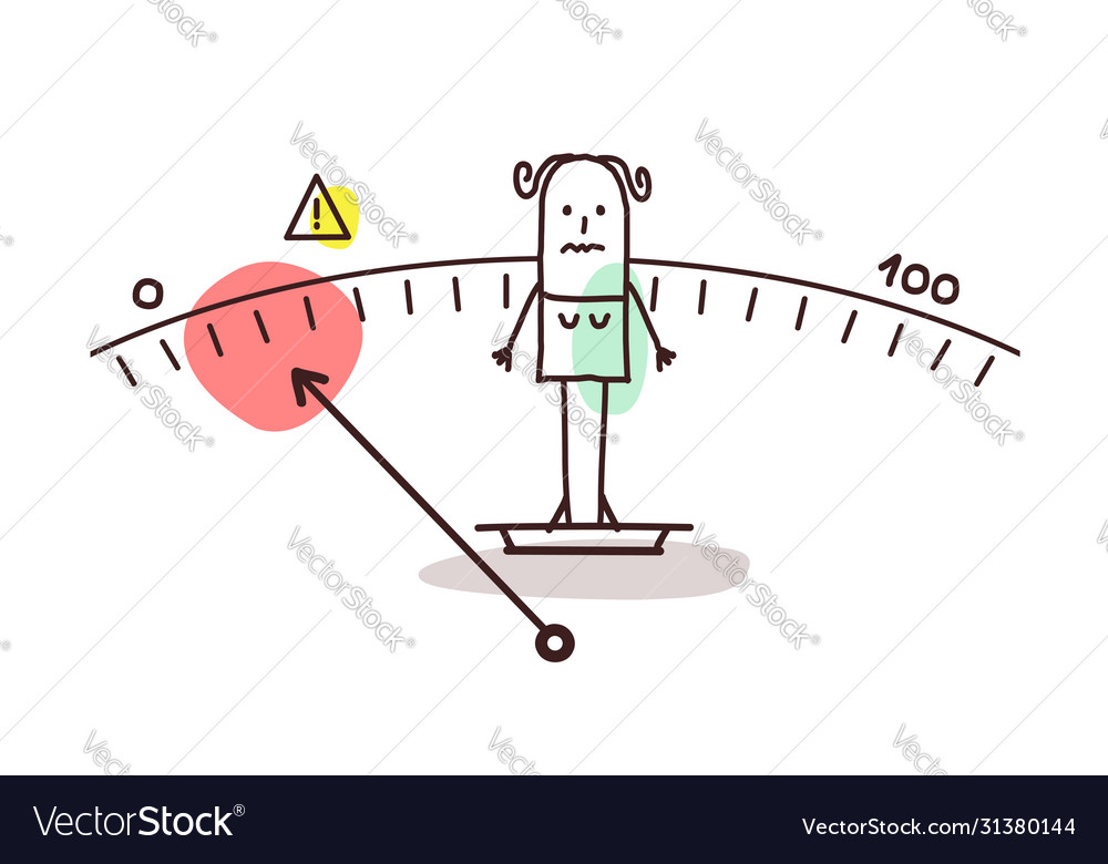 Cartoon underweight woman Royalty Free Vector Image