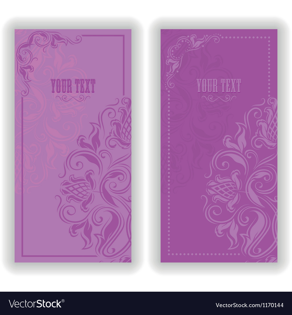 Damask invitation banner Royalty Free Vector Image