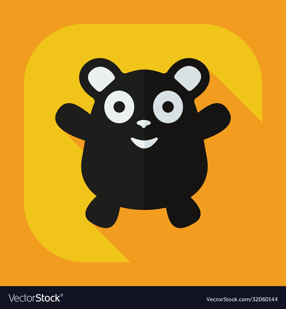 Flat modern design with shadow icons pandas Vector Image
