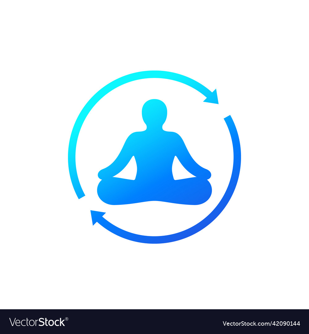 Meditation icon for apps and web Royalty Free Vector Image