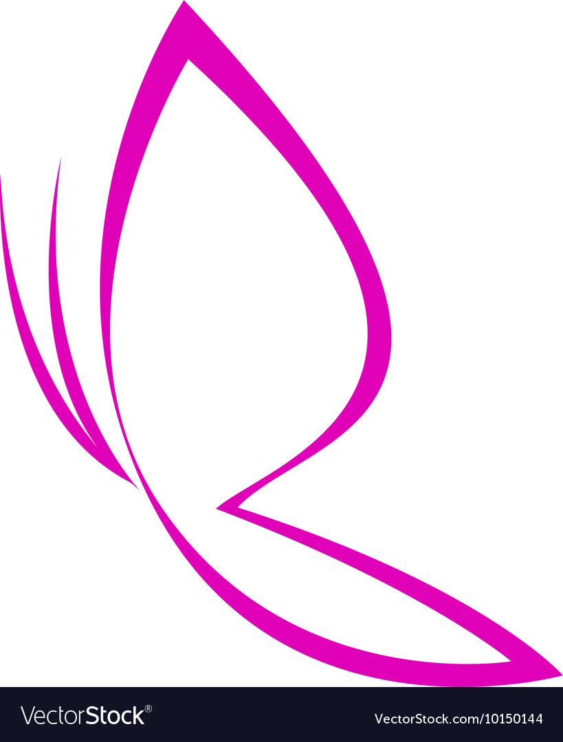 Download Pink butterfly outline Royalty Free Vector Image