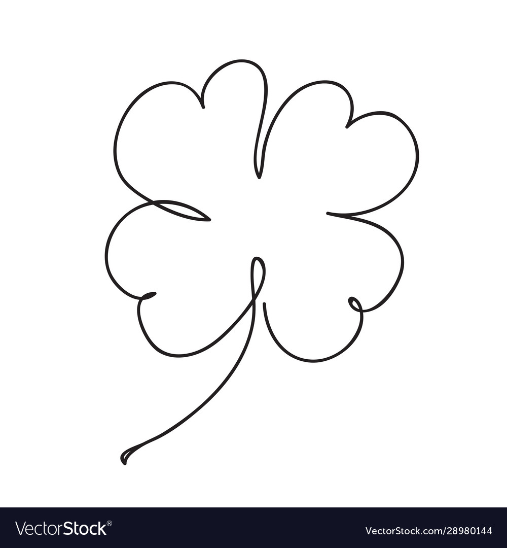 Saint patrick clover leaf continuous line art