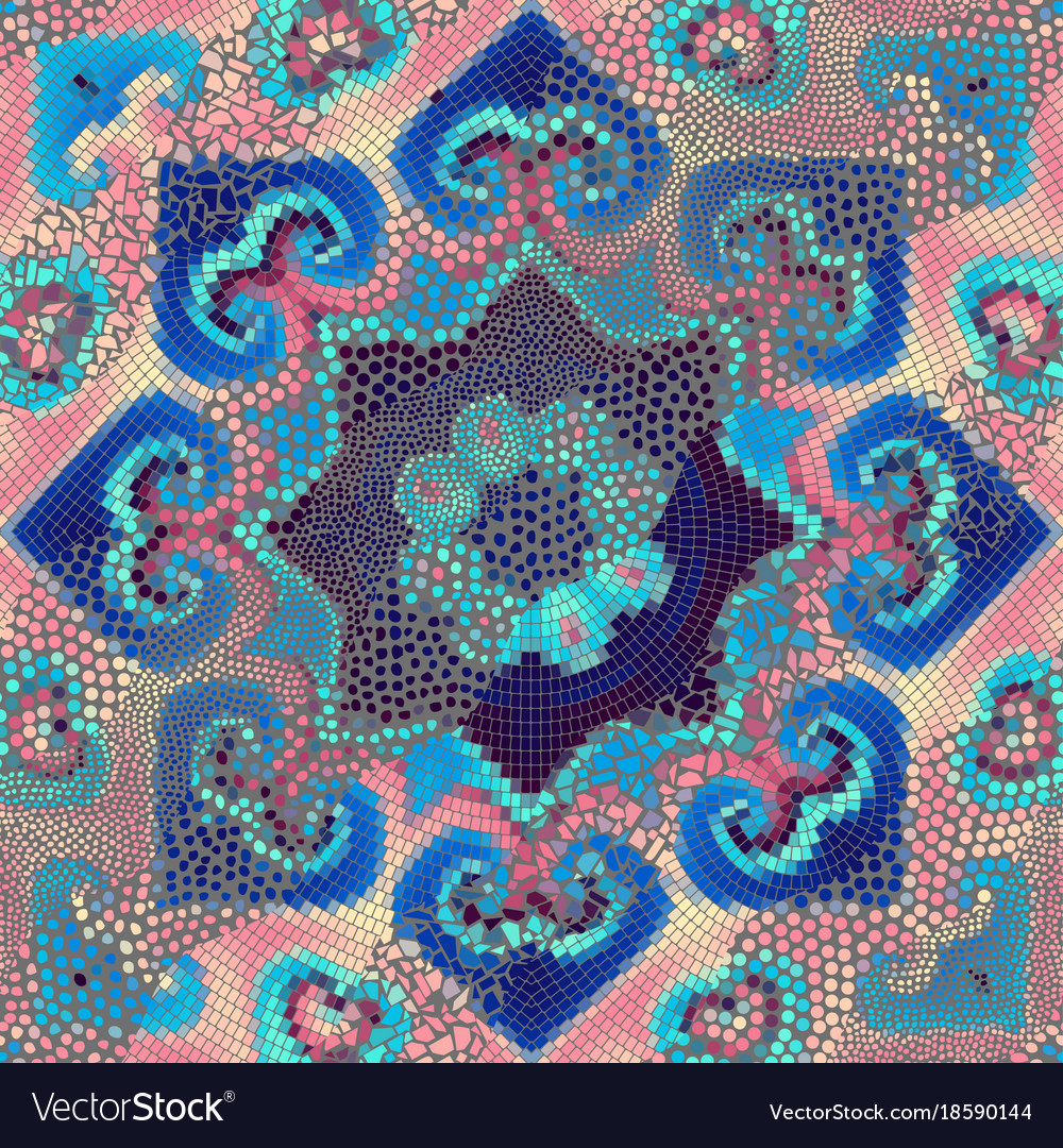 Waves Of Ornamental Mosaic Tile Patterns Vector Image Mosaic Tile Patterns Vector Image
