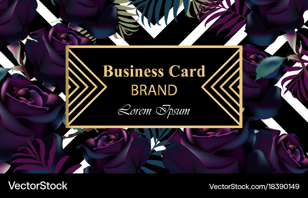 Black roses luxury card beautiful Royalty Free Vector Image