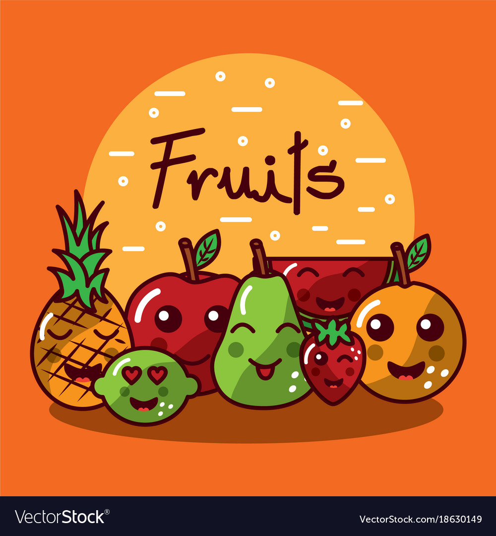 cute healthy food cartoons