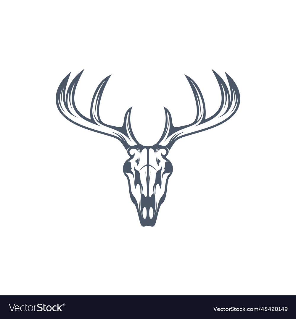 Head deer bone design Royalty Free Vector Image