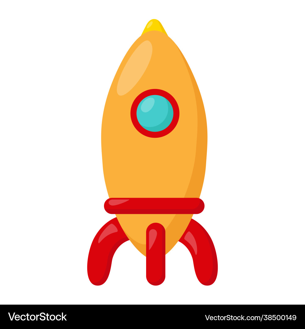 Kid toy rocket Royalty Free Vector Image - VectorStock
