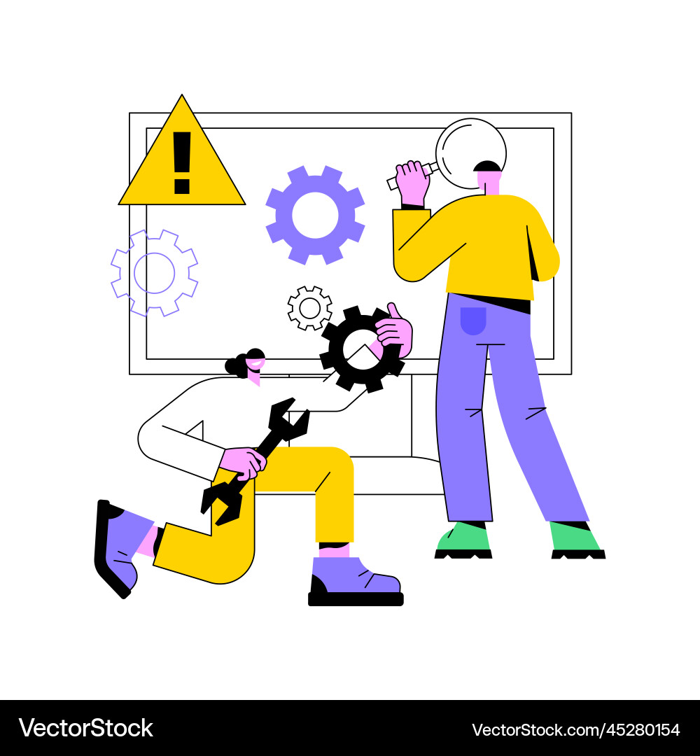 Computer troubleshooting abstract concept Vector Image