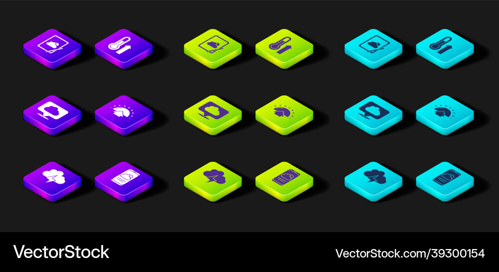 Set storm weather forecast location cloud Vector Image