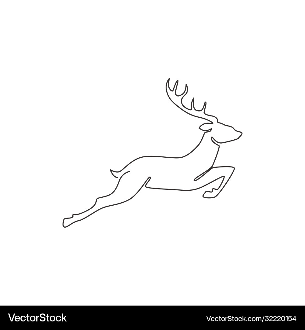Single continuous line drawing cute elegance Vector Image
