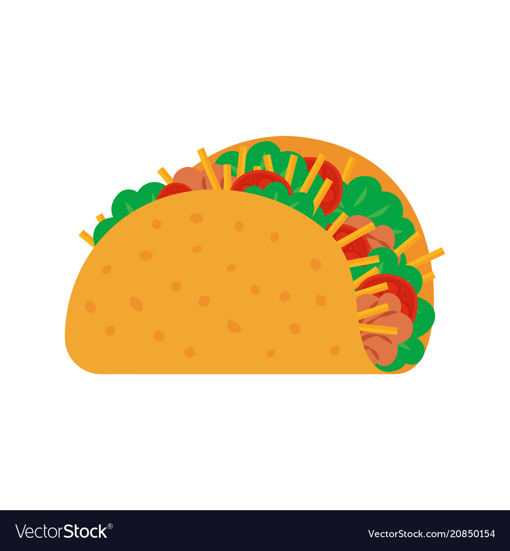 Taco mexican food Royalty Free Vector Image - VectorStock