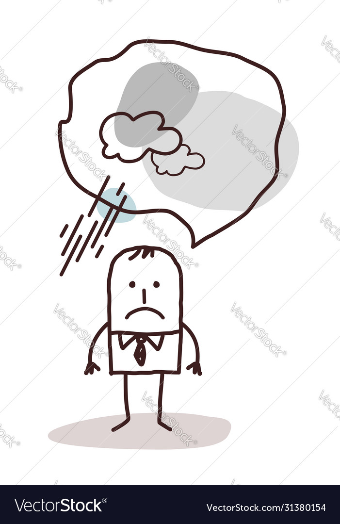 Very Pessimistic Cartoon Man Royalty Free Vector Image