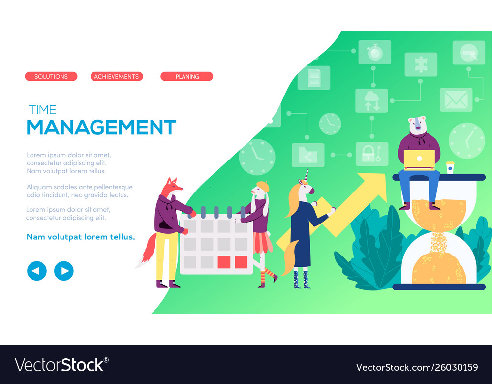 Achievement goals using time management Royalty Free Vector